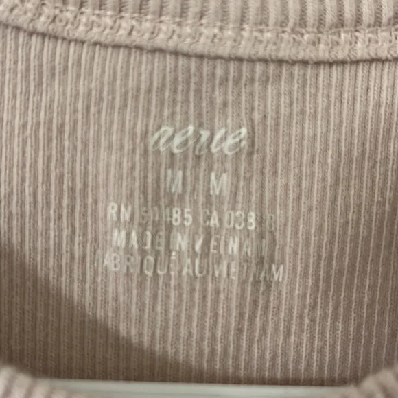 Aerie Blush Pink Halter Neck Ribbed Raw Hem Cropped Tank Top Size Medium - Picture 4 of 6